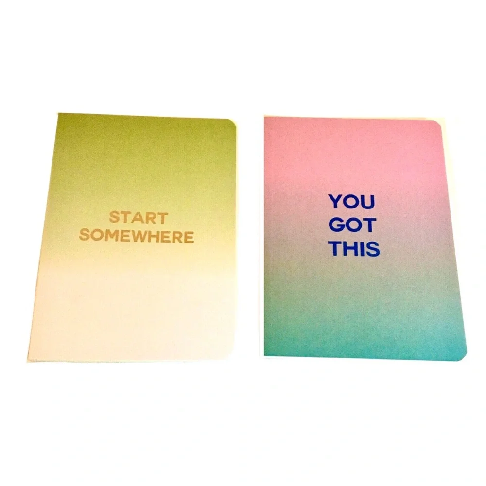 Two Motivational Message Notepads in Ombré Pastels